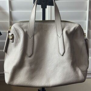 Fossil Cream Leather Satchel Sydney